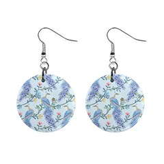 Beautiful Peacock Seamless Pattern Mini Button Earrings by Vaneshart