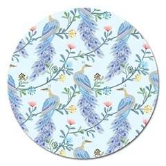 Beautiful Peacock Seamless Pattern Magnet 5  (round) by Vaneshart