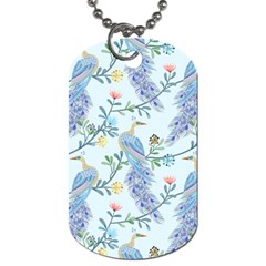 Beautiful Peacock Seamless Pattern Dog Tag (one Side) by Vaneshart