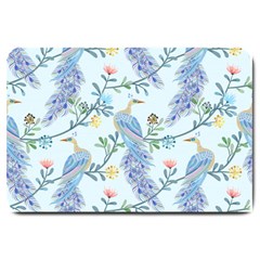 Beautiful Peacock Seamless Pattern Large Doormat  by Vaneshart