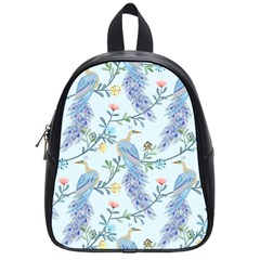 Beautiful Peacock Seamless Pattern School Bag (small) by Vaneshart