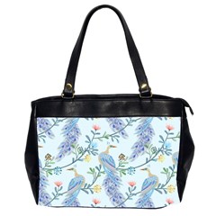 Beautiful Peacock Seamless Pattern Oversize Office Handbag (2 Sides) by Vaneshart