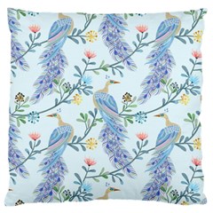 Beautiful Peacock Seamless Pattern Large Cushion Case (two Sides)