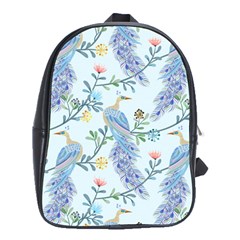 Beautiful Peacock Seamless Pattern School Bag (xl) by Vaneshart