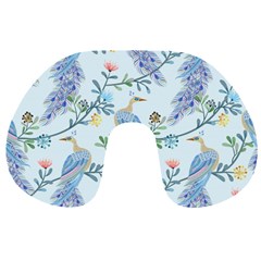 Beautiful Peacock Seamless Pattern Travel Neck Pillow by Vaneshart