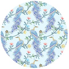 Beautiful Peacock Seamless Pattern Wooden Bottle Opener (round)