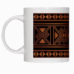 Colorful Bright Ethnic Seamless Striped Pattern Background Orange Black Colors White Mugs by Vaneshart