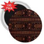 Colorful Bright Ethnic Seamless Striped Pattern Background Orange Black Colors 3  Magnets (100 pack) Front