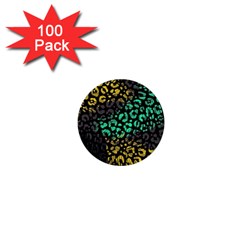 Abstract Geometric Seamless Pattern With Animal Print 1  Mini Buttons (100 Pack) 