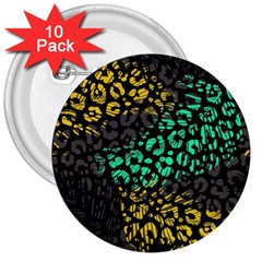 Abstract Geometric Seamless Pattern With Animal Print 3  Buttons (10 Pack)  by Vaneshart