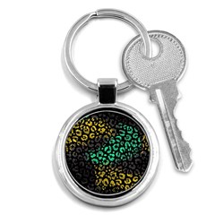 Abstract Geometric Seamless Pattern With Animal Print Key Chain (round) by Vaneshart