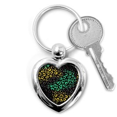 Abstract Geometric Seamless Pattern With Animal Print Key Chain (heart) by Vaneshart