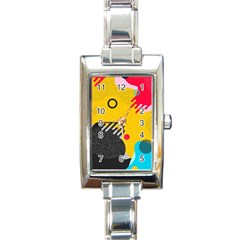 Abstract Colorful Pattern Shape Design Background Rectangle Italian Charm Watch