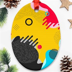 Abstract Colorful Pattern Shape Design Background Ornament (Oval)