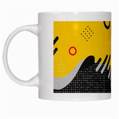 Abstract Colorful Pattern Shape Design Background White Mugs