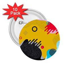 Abstract Colorful Pattern Shape Design Background 2.25  Buttons (10 pack) 