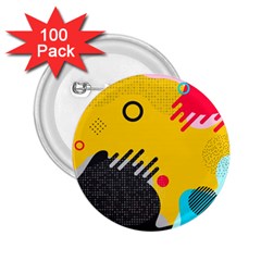 Abstract Colorful Pattern Shape Design Background 2.25  Buttons (100 pack) 