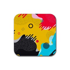 Abstract Colorful Pattern Shape Design Background Rubber Coaster (Square) 