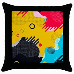 Abstract Colorful Pattern Shape Design Background Throw Pillow Case (Black)