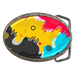 Abstract Colorful Pattern Shape Design Background Belt Buckles