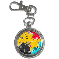 Abstract Colorful Pattern Shape Design Background Key Chain Watches