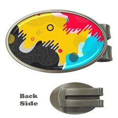 Abstract Colorful Pattern Shape Design Background Money Clips (Oval) 