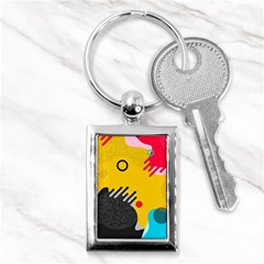 Abstract Colorful Pattern Shape Design Background Key Chain (Rectangle)