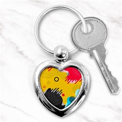 Abstract Colorful Pattern Shape Design Background Key Chain (Heart)