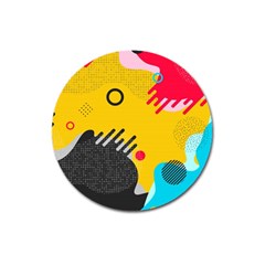 Abstract Colorful Pattern Shape Design Background Magnet 3  (Round)