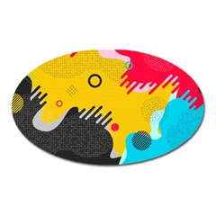 Abstract Colorful Pattern Shape Design Background Oval Magnet