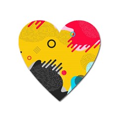 Abstract Colorful Pattern Shape Design Background Heart Magnet