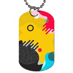 Abstract Colorful Pattern Shape Design Background Dog Tag (One Side)