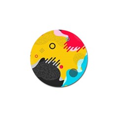 Abstract Colorful Pattern Shape Design Background Golf Ball Marker