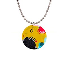 Abstract Colorful Pattern Shape Design Background 1  Button Necklace