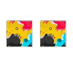 Abstract Colorful Pattern Shape Design Background Cufflinks (Square)