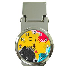 Abstract Colorful Pattern Shape Design Background Money Clip Watches