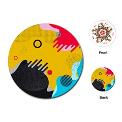 Abstract Colorful Pattern Shape Design Background Playing Cards Single Design (Round)