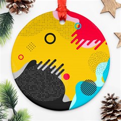 Abstract Colorful Pattern Shape Design Background Round Ornament (Two Sides)