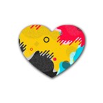 Abstract Colorful Pattern Shape Design Background Heart Coaster (4 pack)  Front