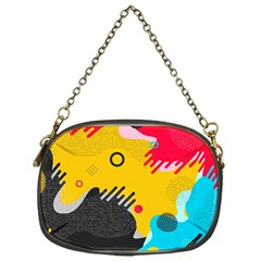 Abstract Colorful Pattern Shape Design Background Chain Purse (One Side)