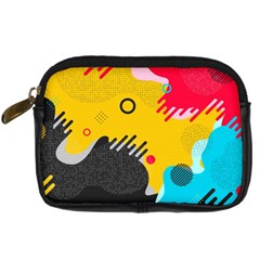 Abstract Colorful Pattern Shape Design Background Digital Camera Leather Case