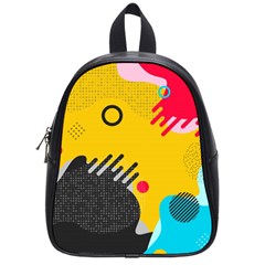 Abstract Colorful Pattern Shape Design Background School Bag (Small)