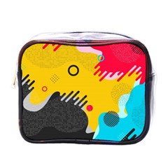 Abstract Colorful Pattern Shape Design Background Mini Toiletries Bag (one Side) by Vaneshart