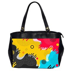 Abstract Colorful Pattern Shape Design Background Oversize Office Handbag (2 Sides)