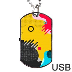 Abstract Colorful Pattern Shape Design Background Dog Tag USB Flash (Two Sides)