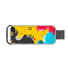 Abstract Colorful Pattern Shape Design Background Portable USB Flash (One Side)