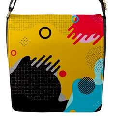 Abstract Colorful Pattern Shape Design Background Flap Closure Messenger Bag (S)