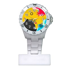 Abstract Colorful Pattern Shape Design Background Plastic Nurses Watch