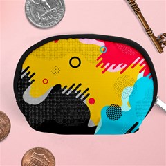 Abstract Colorful Pattern Shape Design Background Accessory Pouch (Medium)