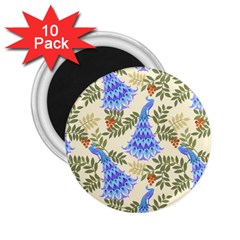 Peacock Vector Design Seamless Pattern Fabri Textile 2 25  Magnets (10 Pack)  by Vaneshart